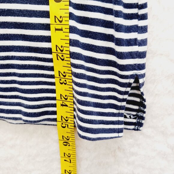 T-Shirt Size M Navy Stripe Sailorcore Resort Cruise Coastal Grandma Nautical Y2K - Picture 4 of 12